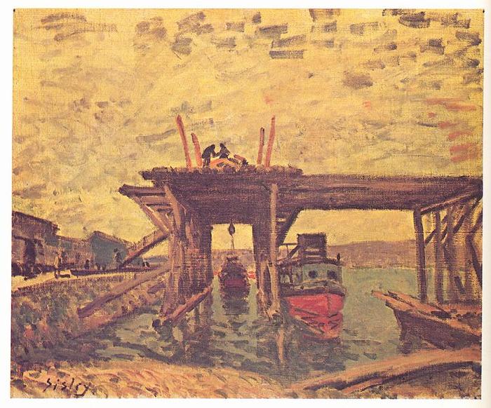 Alfred Sisley Brucke im Bau